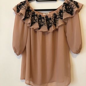 Blush off the shoulder top